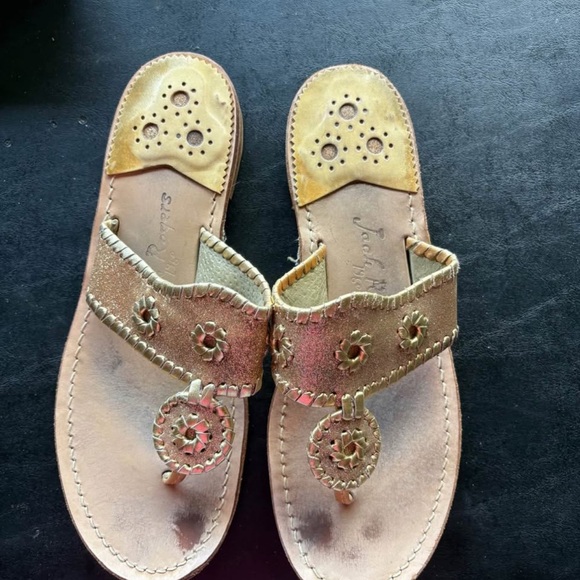 Gold Sparkle Jack Rogers Sandals - Picture 1 of 3
